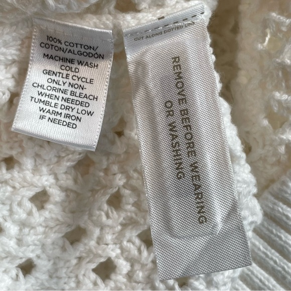 EUC Ann Taylor Loft Fishnet White Sweater Size Medium - Picture 6 of 8